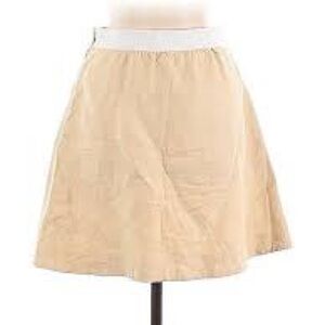 Other Stories Elegant Tan Linen Skirt